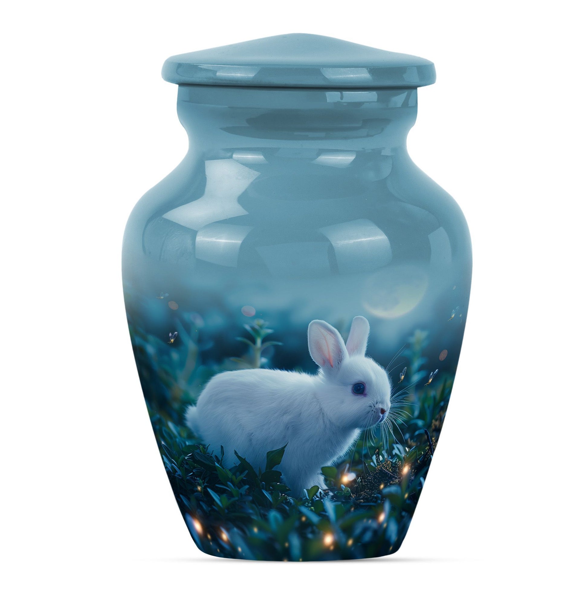 10-inch white bunny moon urn