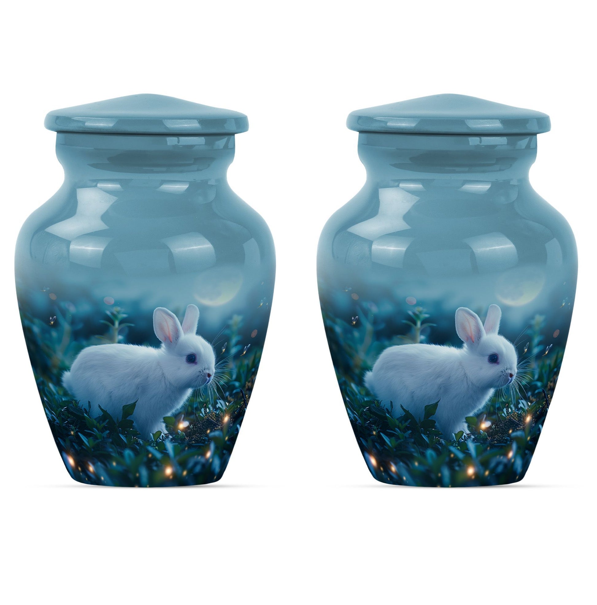 10-inch white bunny moon urn