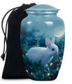 10-inch white bunny moon urn