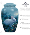 10-inch white bunny moon urn