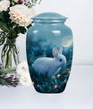 10-inch white bunny moon urn