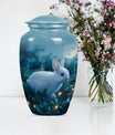 10-inch white bunny moon urn