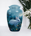 10-inch white bunny moon urn