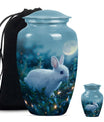 10-inch white bunny moon urn