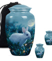 10-inch white bunny moon urn