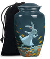 white bunny moon aluminium cremation urn.