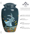 white bunny moon aluminium cremation urn.