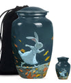 white bunny moon aluminium cremation urn.