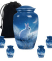 white bunny moon memorial forever urn, a classic cremation urn.