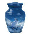 white bunny moon memorial forever urn, a classic cremation urn.