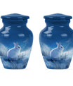 white bunny moon memorial forever urn, a classic cremation urn.