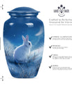 white bunny moon memorial forever urn, a classic cremation urn.