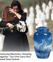 white bunny moon memorial forever urn, a classic cremation urn.