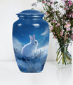 white bunny moon memorial forever urn, a classic cremation urn.