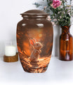 White bunny moon urn with personalized