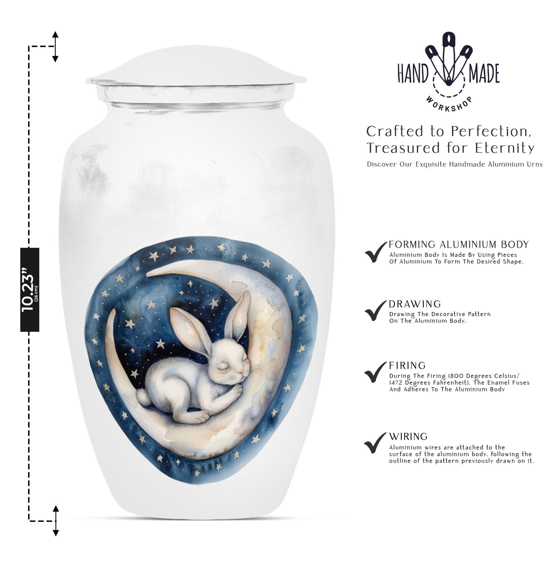 white bunny moon Urn ashes