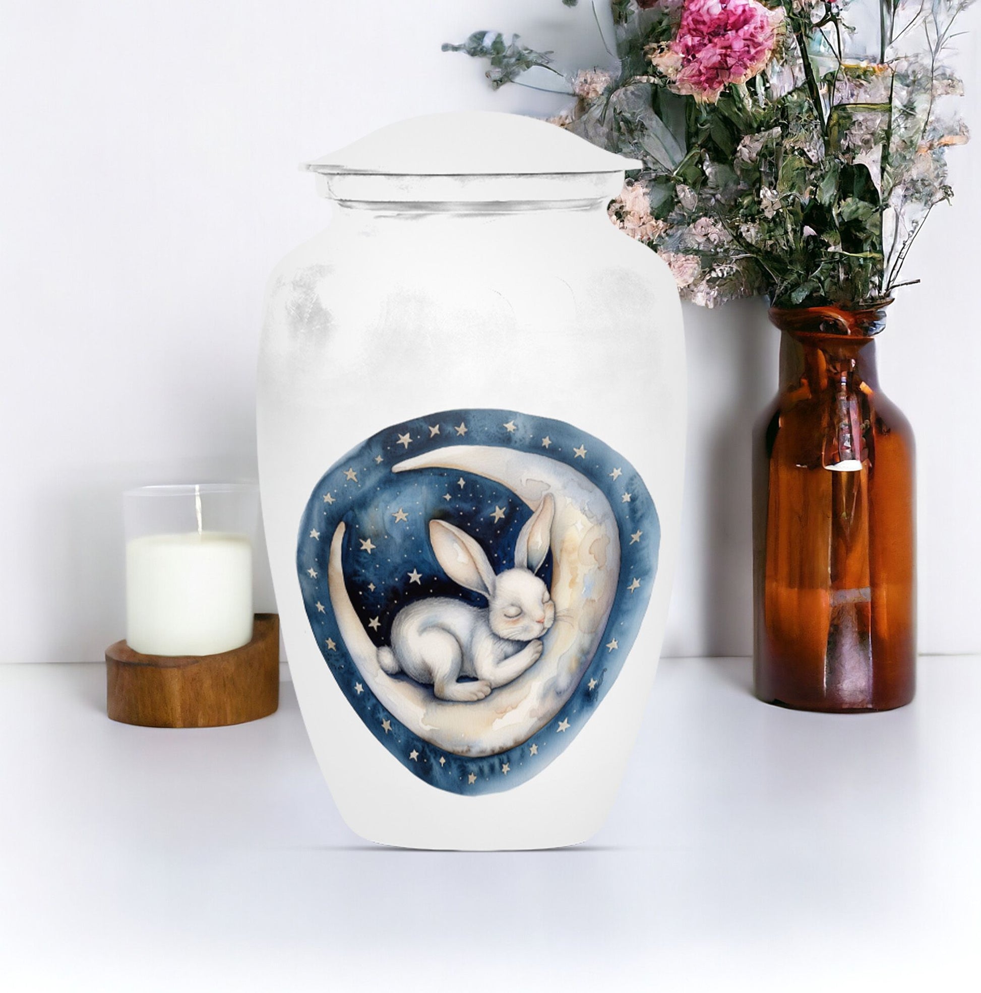 white bunny moon Urn ashes