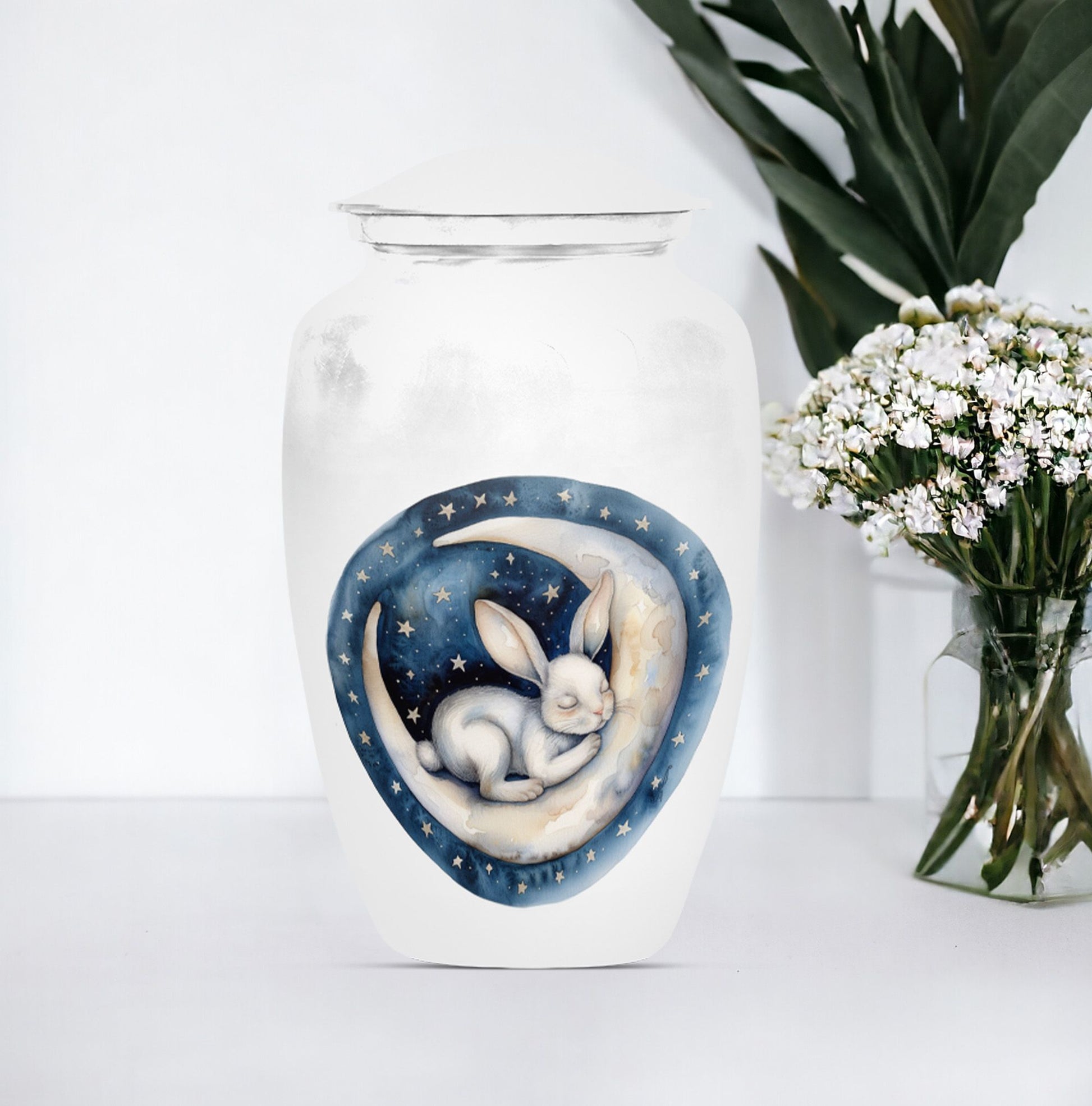 white bunny moon Urn ashes