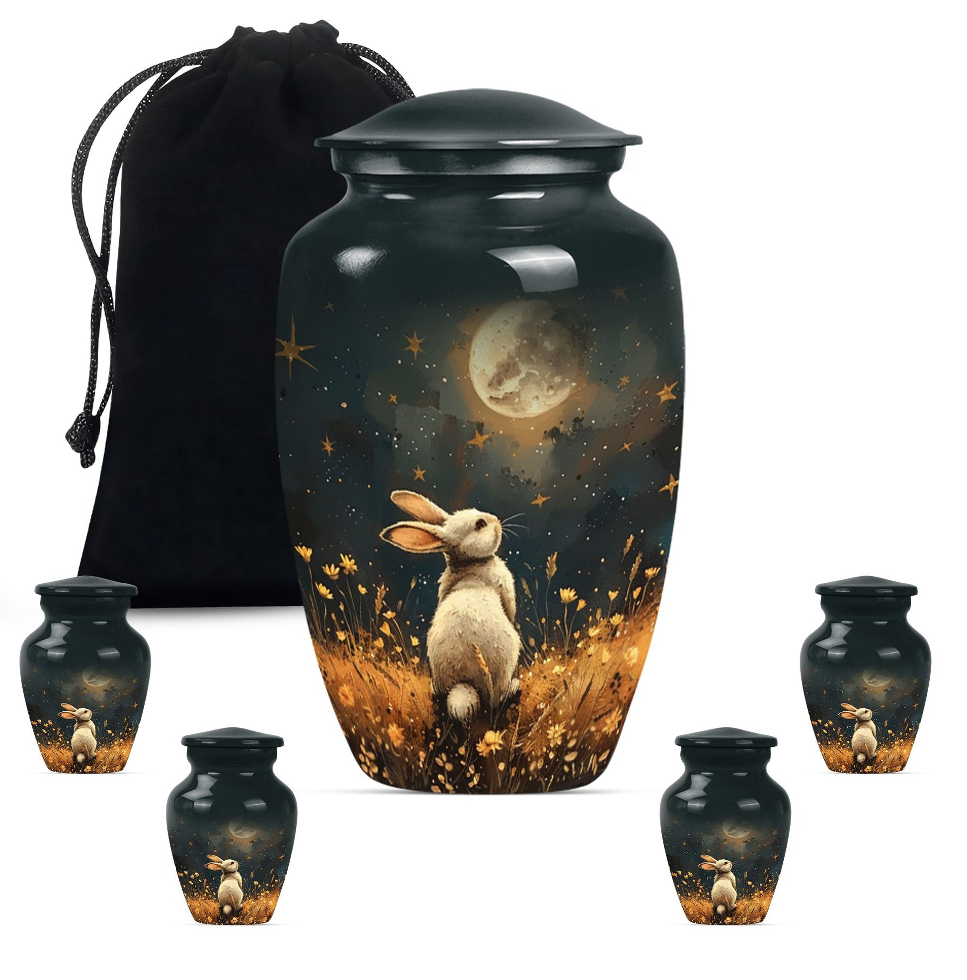 10-inch white bunny moon Urn