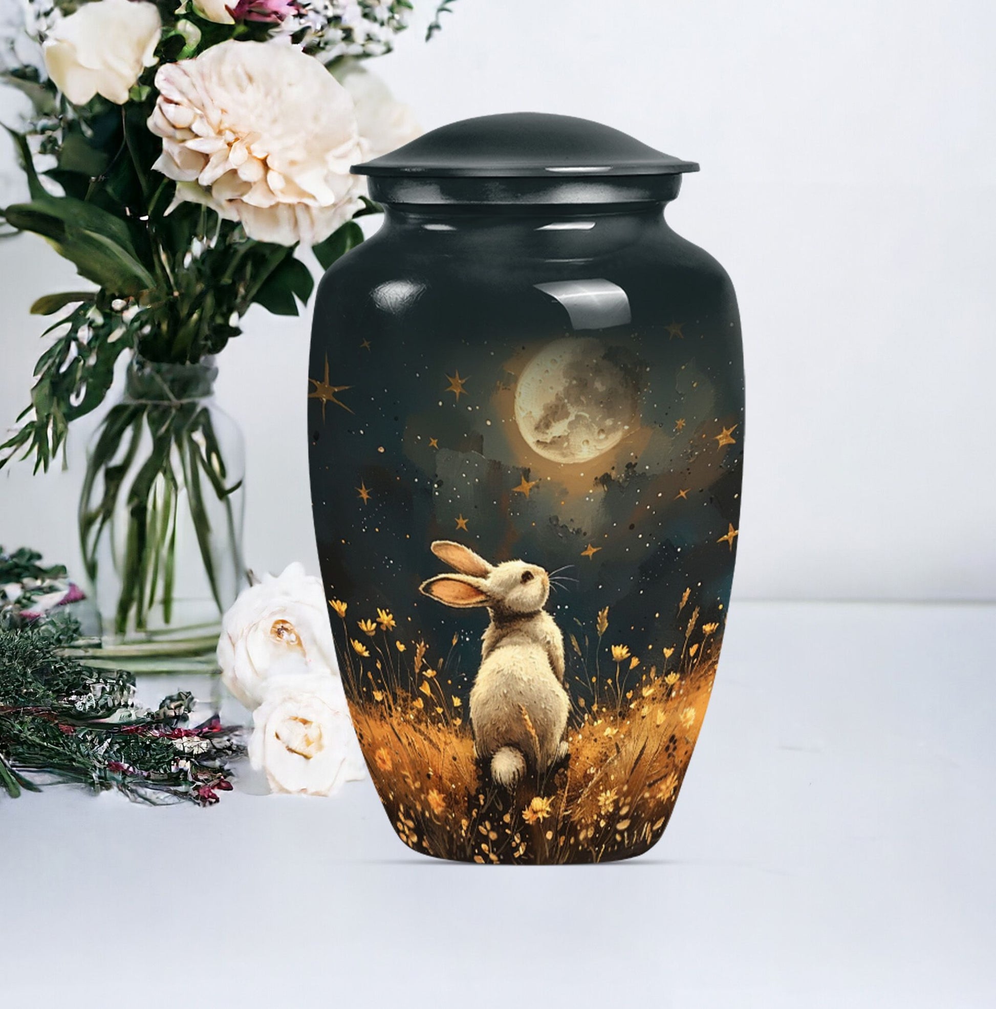 10-inch white bunny moon Urn