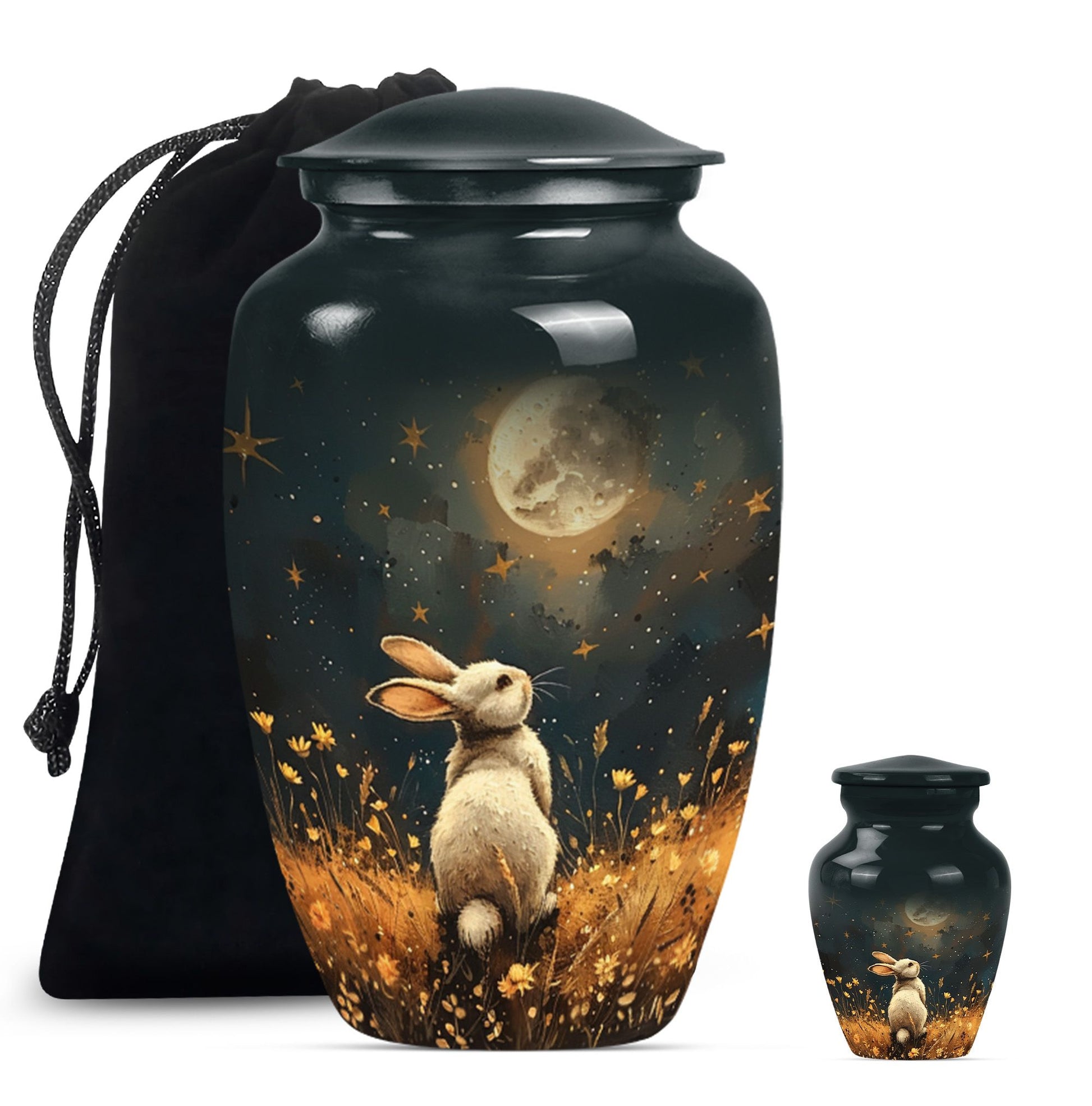 10-inch white bunny moon Urn