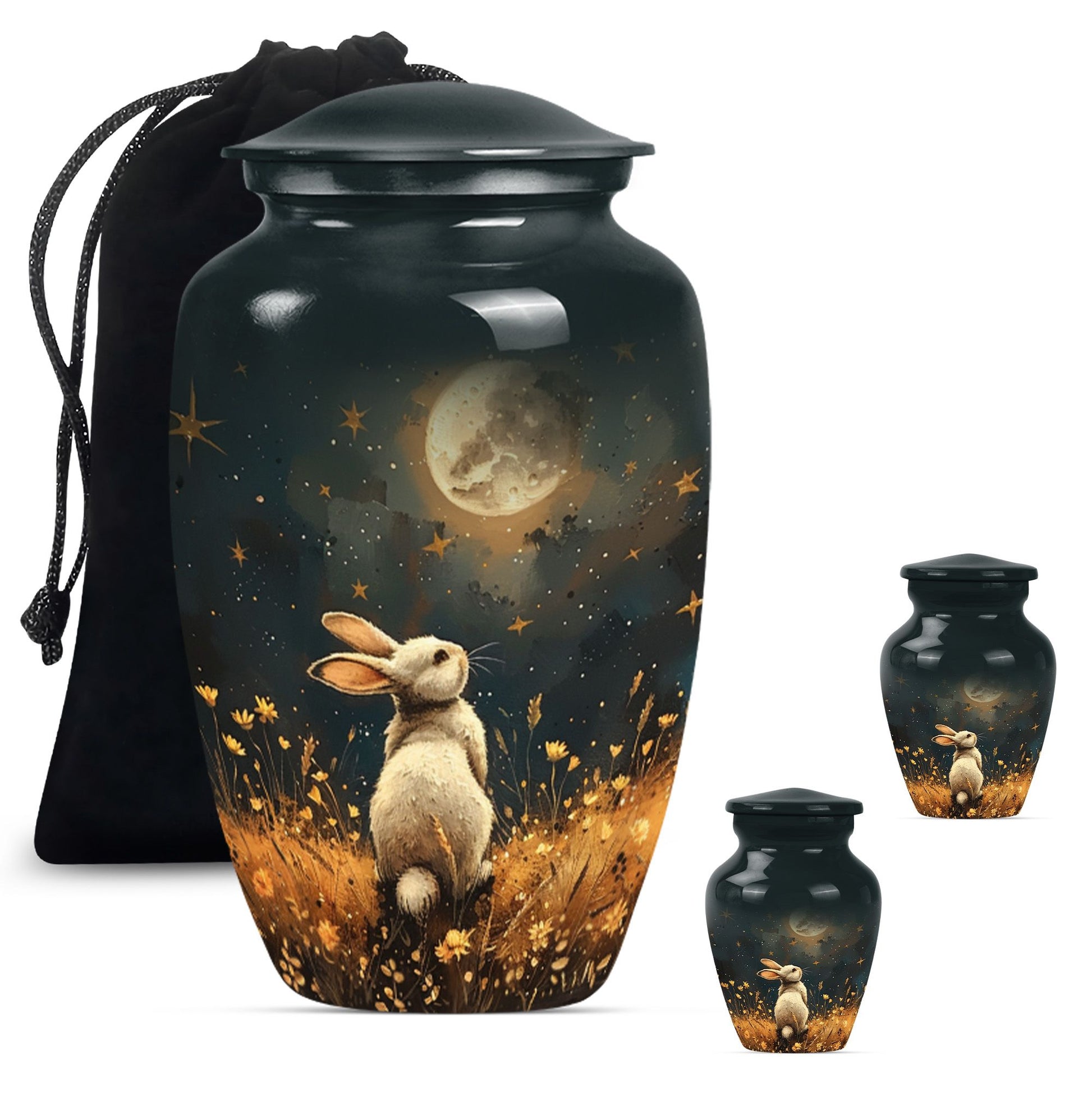 10-inch white bunny moon Urn