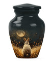 Classic 10-inch white bunny moon urn.