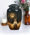 Classic 10-inch white bunny moon urn.