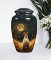 Classic 10-inch white bunny moon urn.