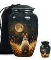 Classic 10-inch white bunny moon urn.