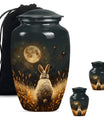 Classic 10-inch white bunny moon urn.