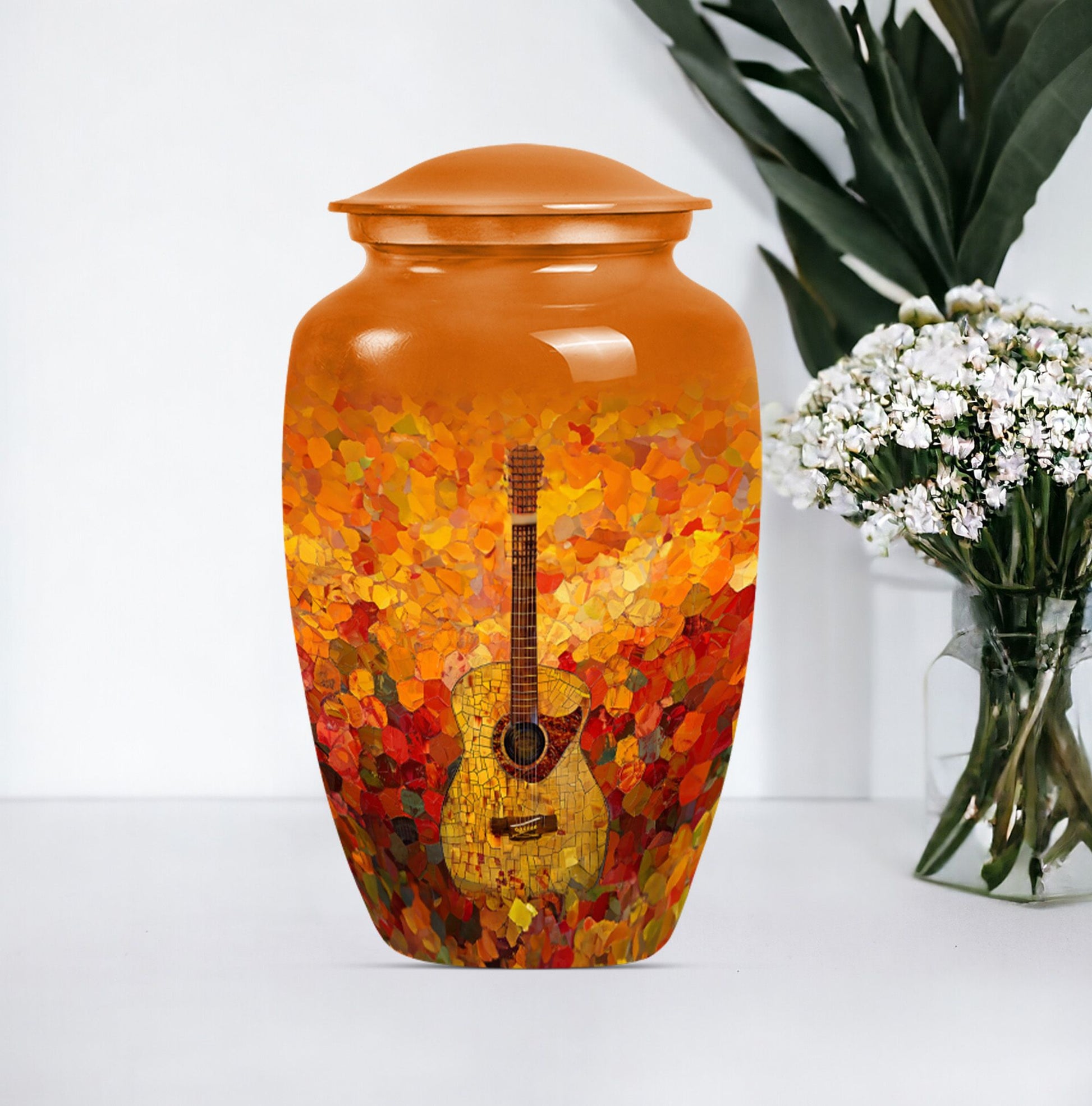 Classic Guitar Urn for male, Aluminium made, large.