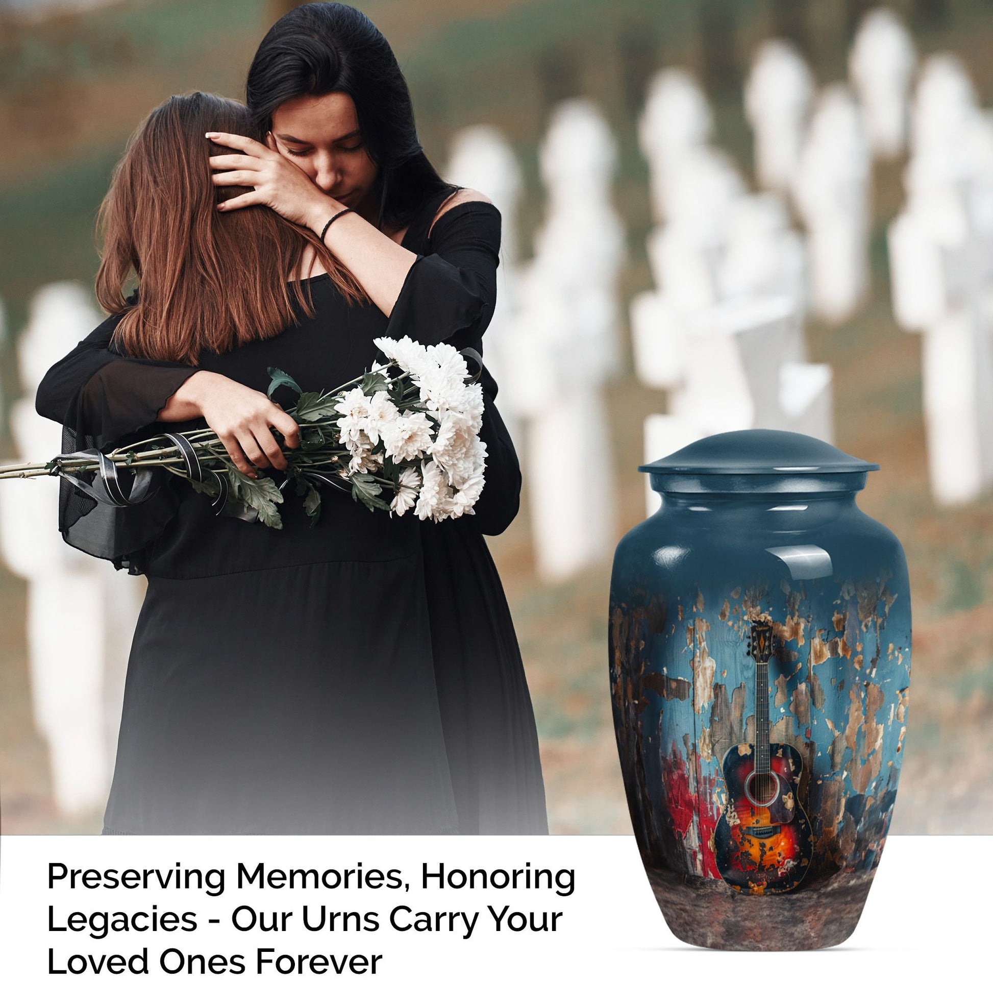 Classic 10-inch Guitar Cremation Urn for Dad.