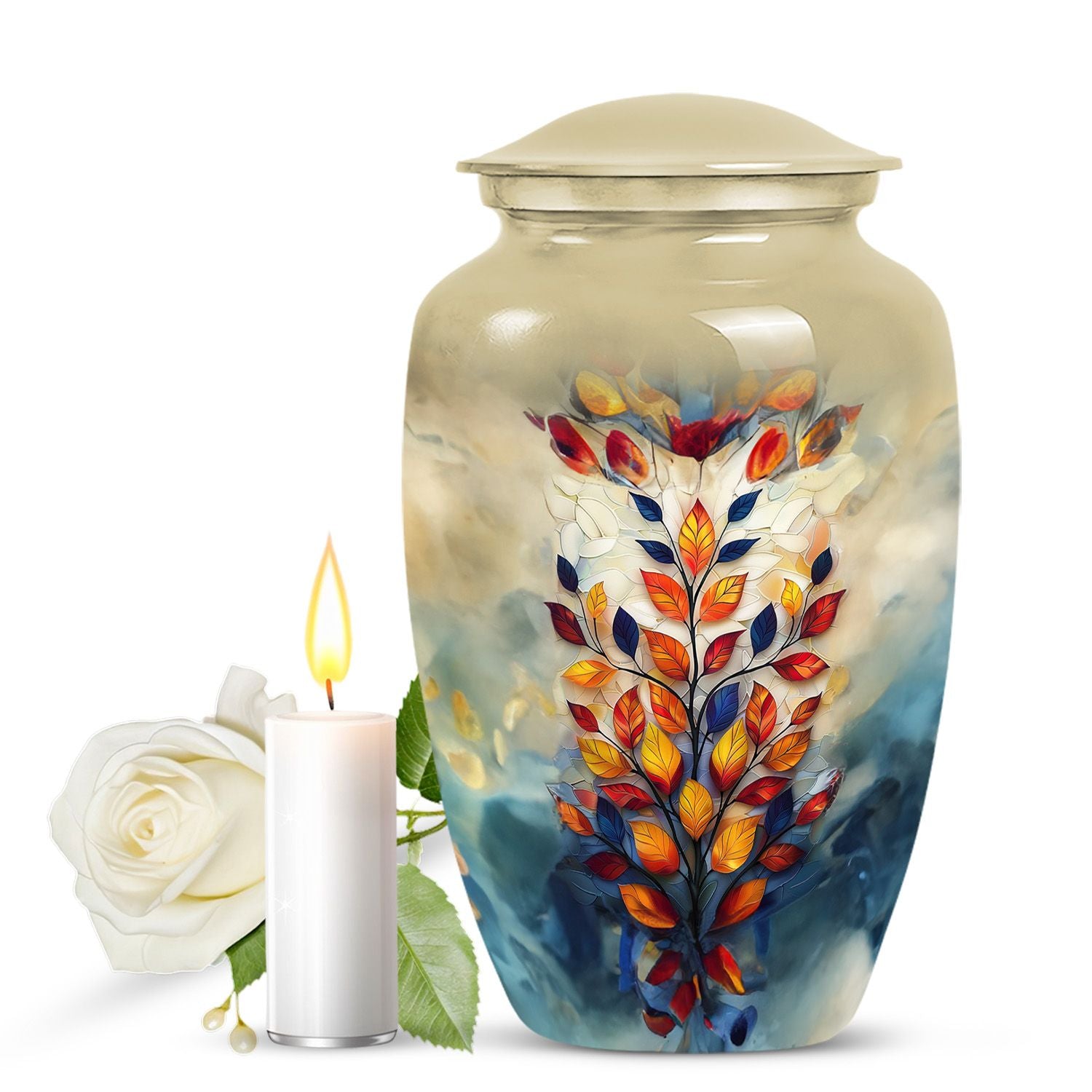 stained glass urn for cremation, 