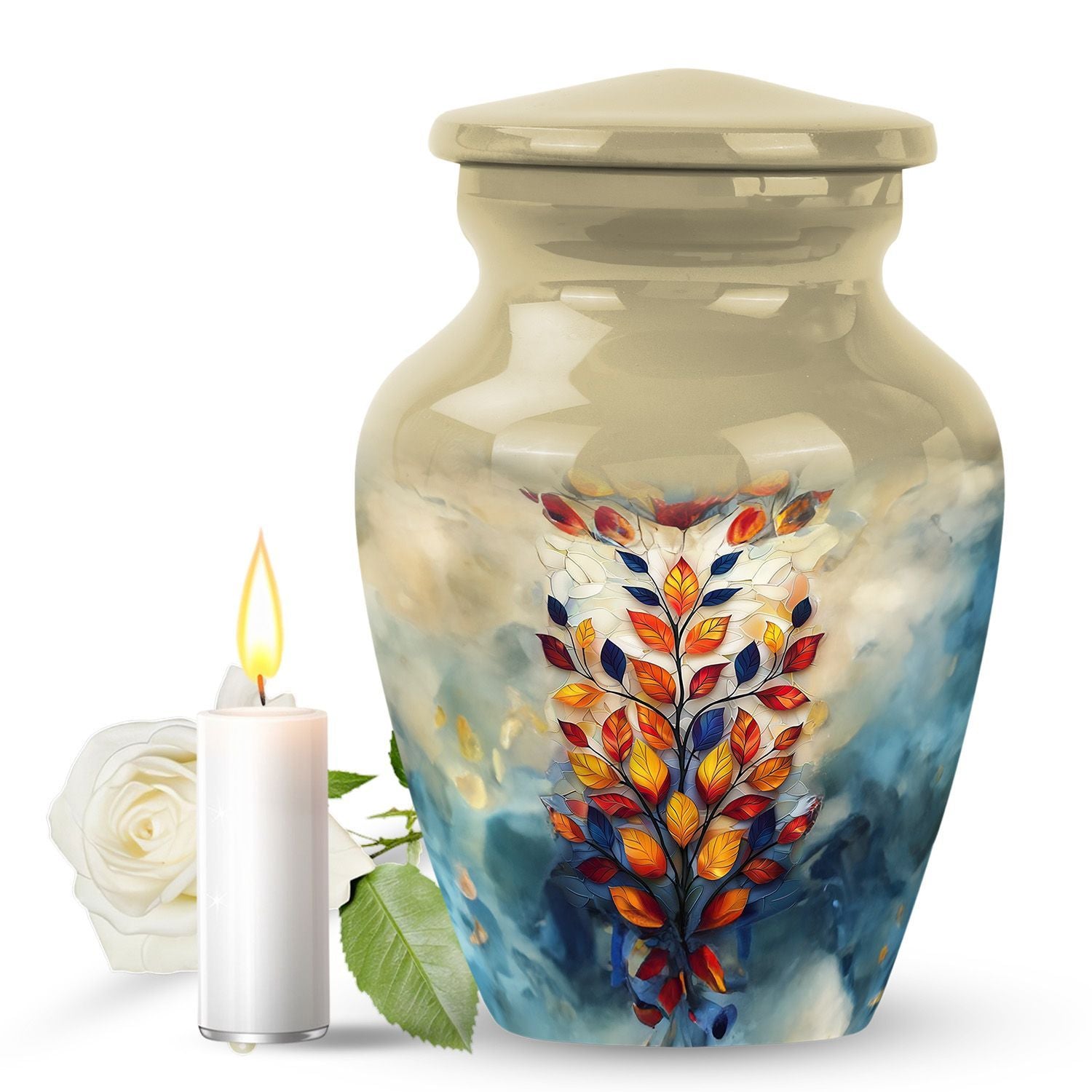 stained glass urn for cremation, 