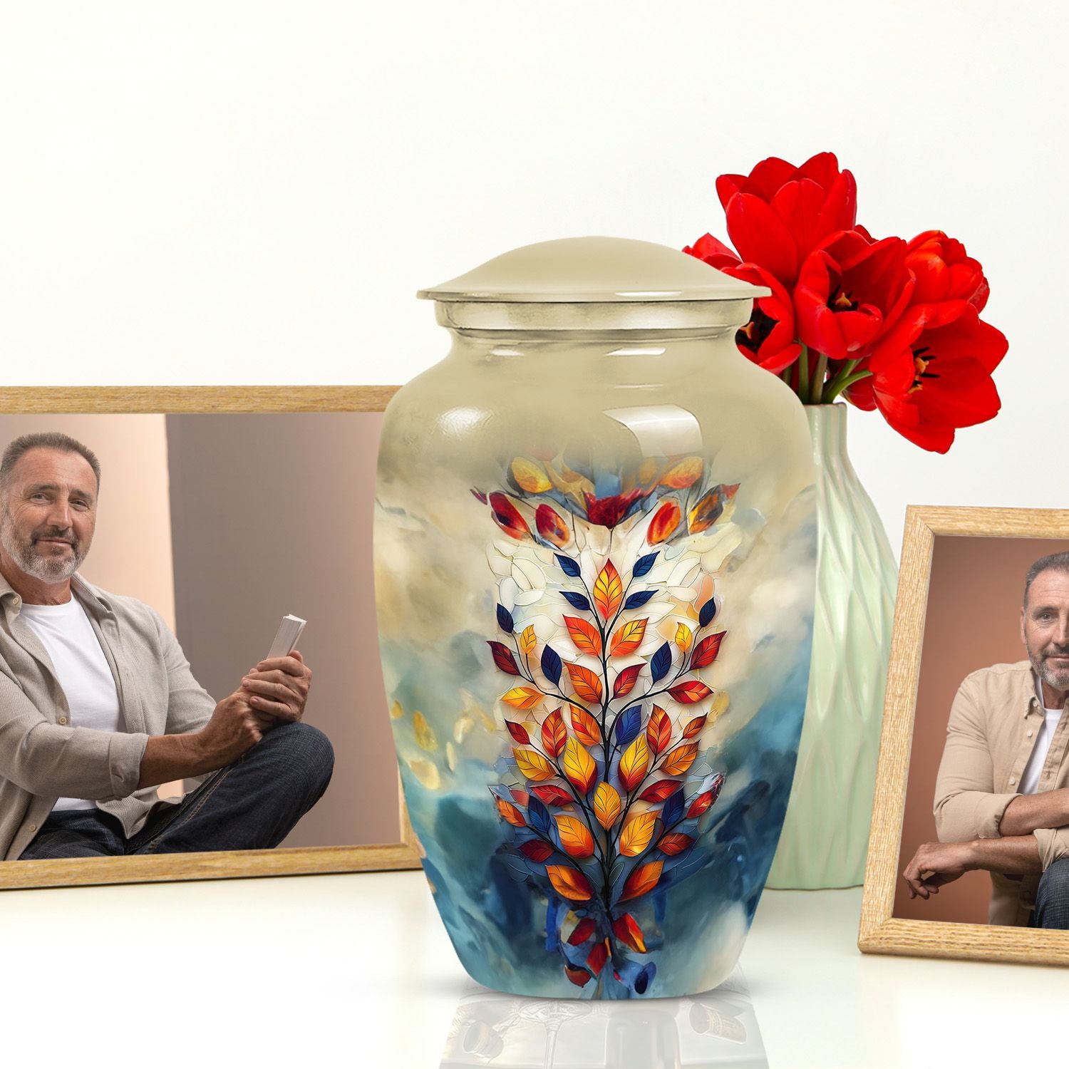 stained glass urn for cremation, 