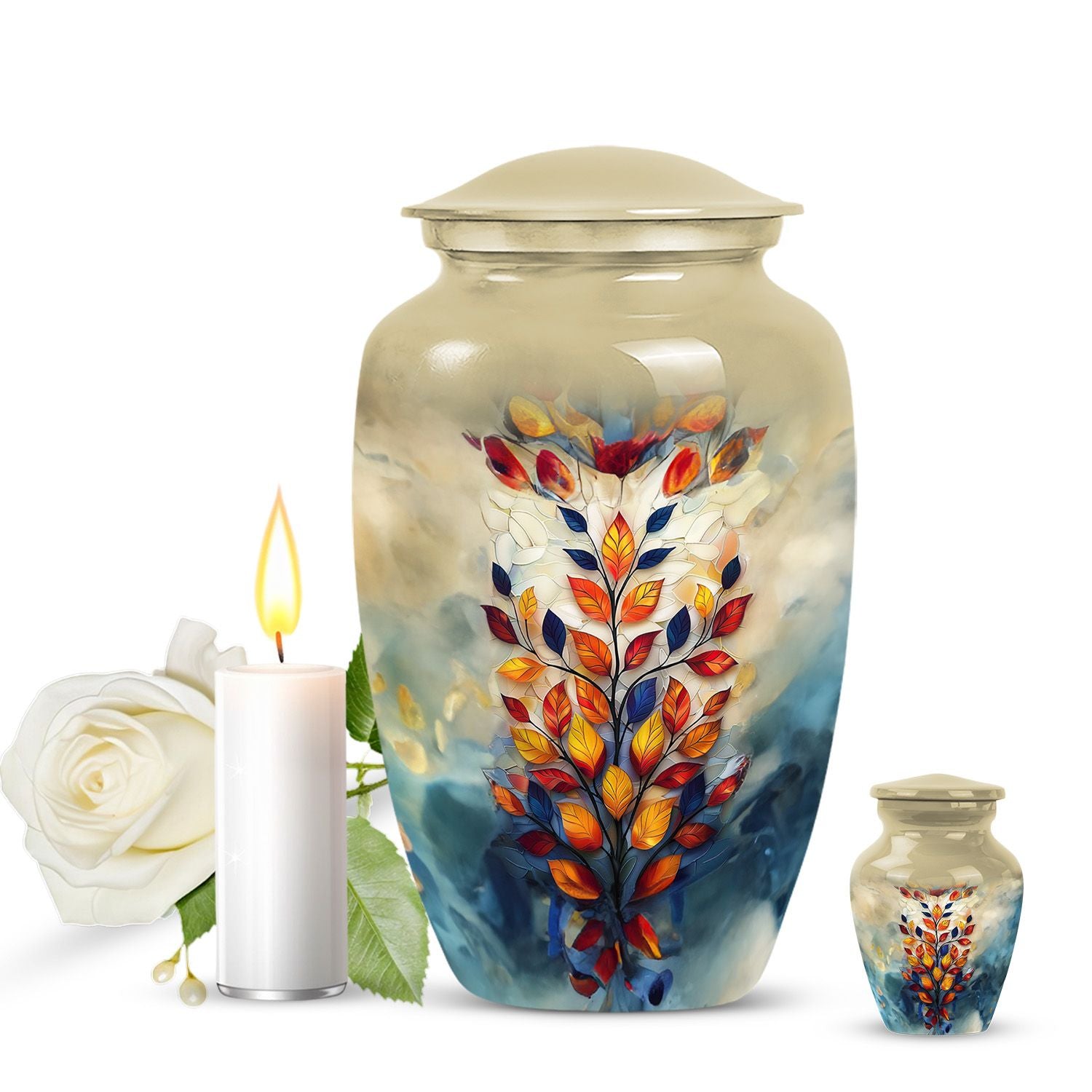 stained glass urn for cremation, 