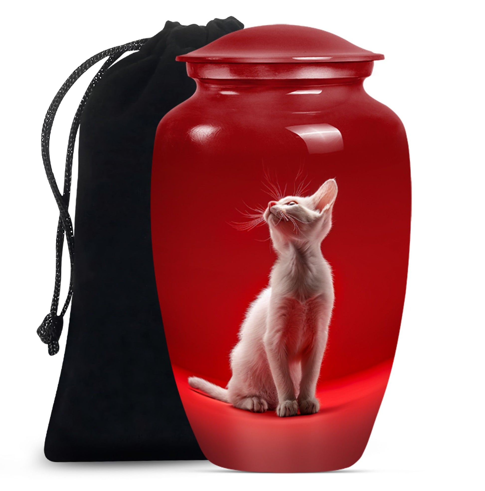 10-inch aluminium classic urn, cat urn, for burial.