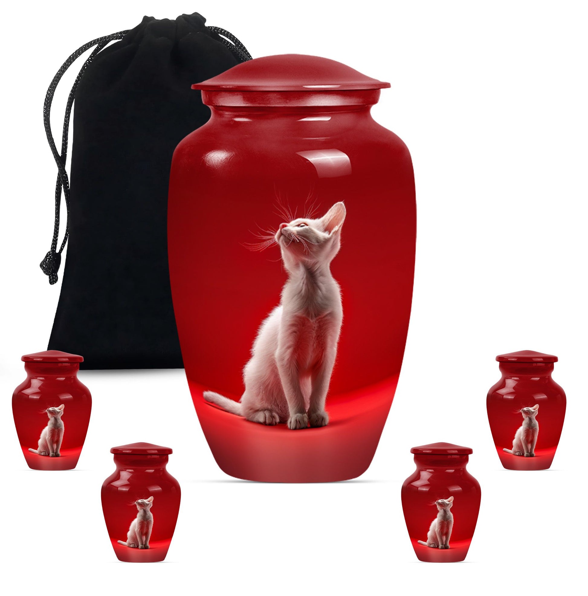 10-inch aluminium classic urn, cat urn, for burial.