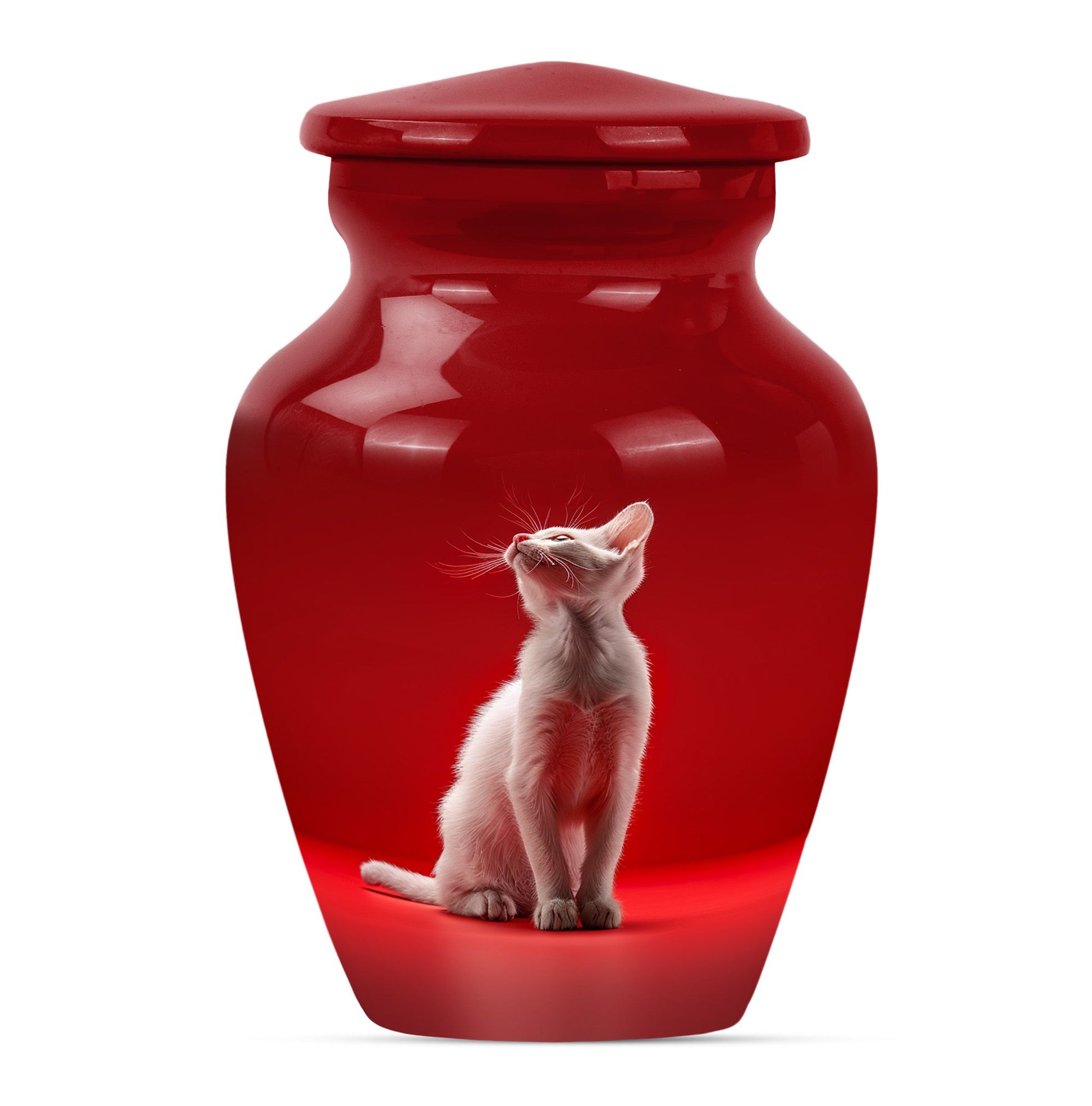 10-inch aluminium classic urn, cat urn, for burial.