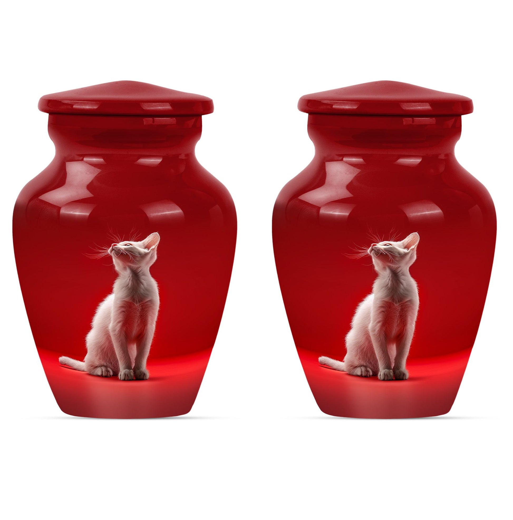 10-inch aluminium classic urn, cat urn, for burial.