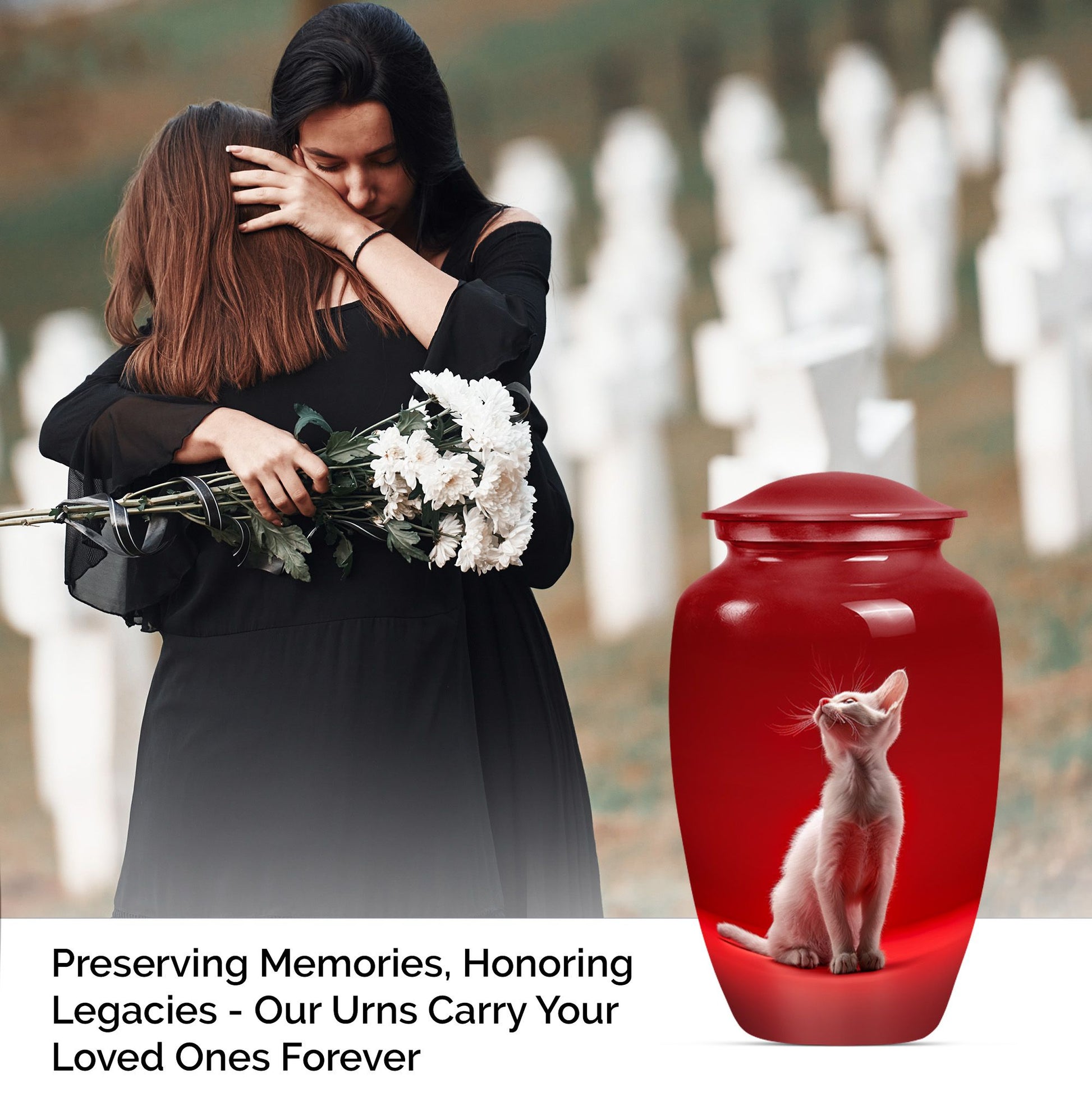 10-inch aluminium classic urn, cat urn, for burial.