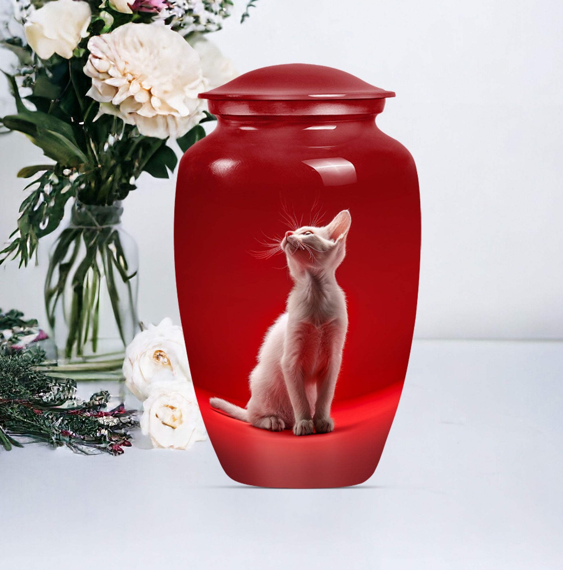 10-inch aluminium classic urn, cat urn, for burial.