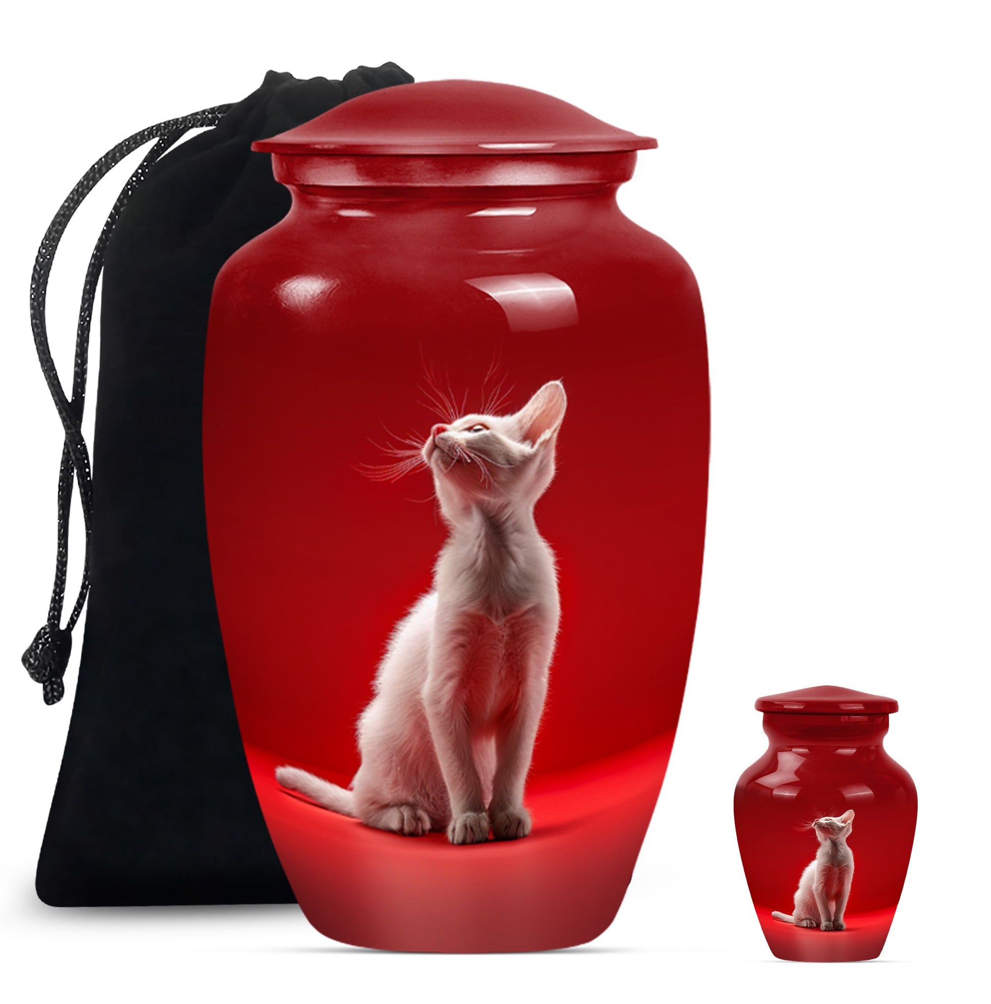 10-inch aluminium classic urn, cat urn, for burial.