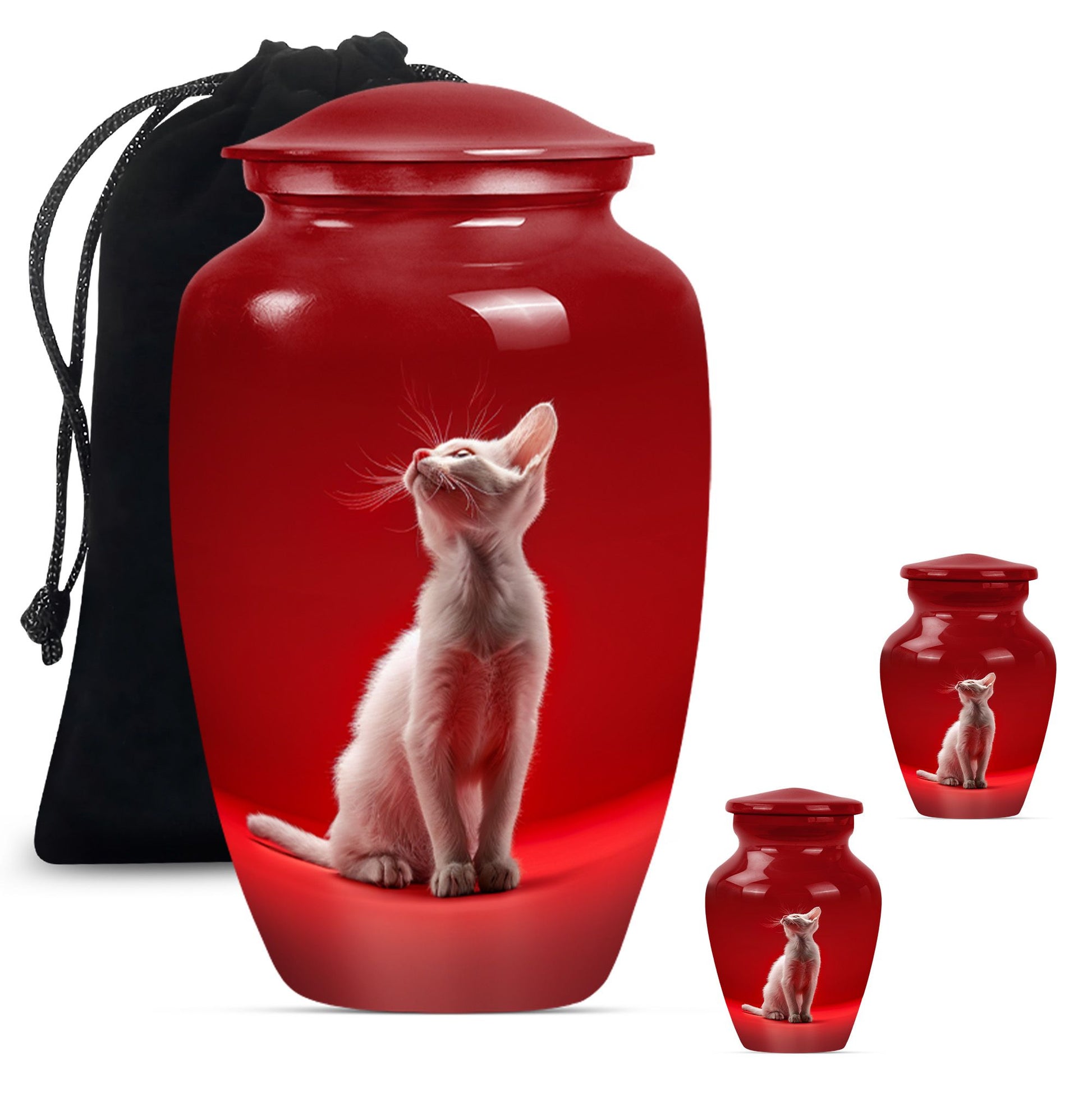 10-inch aluminium classic urn, cat urn, for burial.