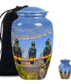 Classic 10-inch Puffin Bird Urn for ashes.