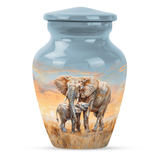 Elephant Family Cremation Urns For Men Funeral, Ashes Cremation Urn