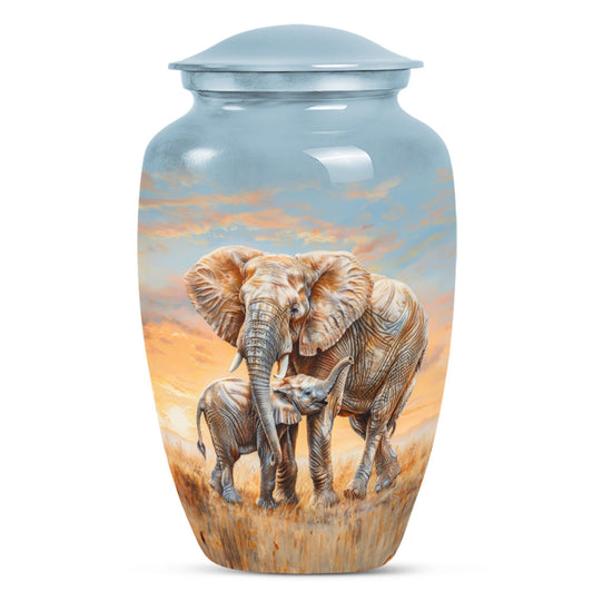 Elephant Family Cremation Urns For Men Funeral, Ashes Cremation Urn