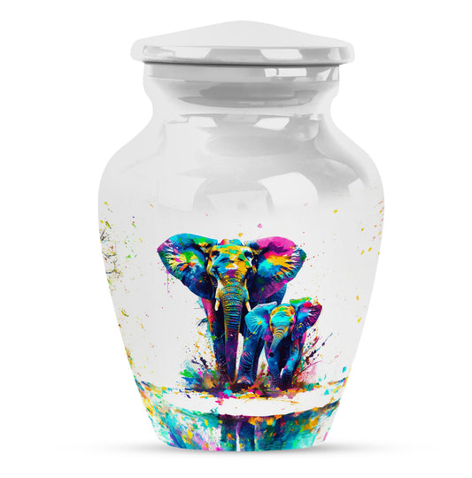 Elephant Family Burial Urn For Adult Ashes Large Funeral, Ashes Urn
