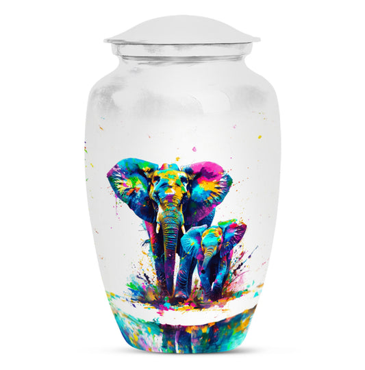 Elephant Family Burial Urn For Adult Ashes Large Funeral, Ashes Urn